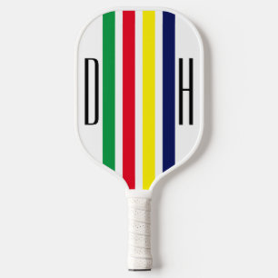 DIY Colours 4 Stripe Red Blue Yellow Green White Pickleball Paddle