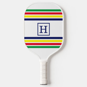 DIY Colours 4 Stripe Red Blue Yellow Green White Pickleball Paddle