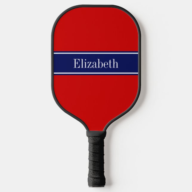 DIY Colours Blue Ribbon Red BG S Pickleball Paddle (Front)