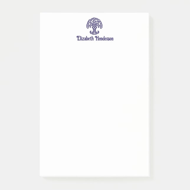 DIY Colours Celtic Knot Tree of Life with Name Blu Post-it Notes (Front)