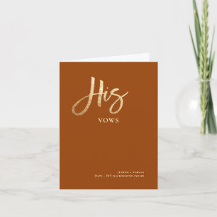 DIY Colours Chic Faux Gold His Vows Card