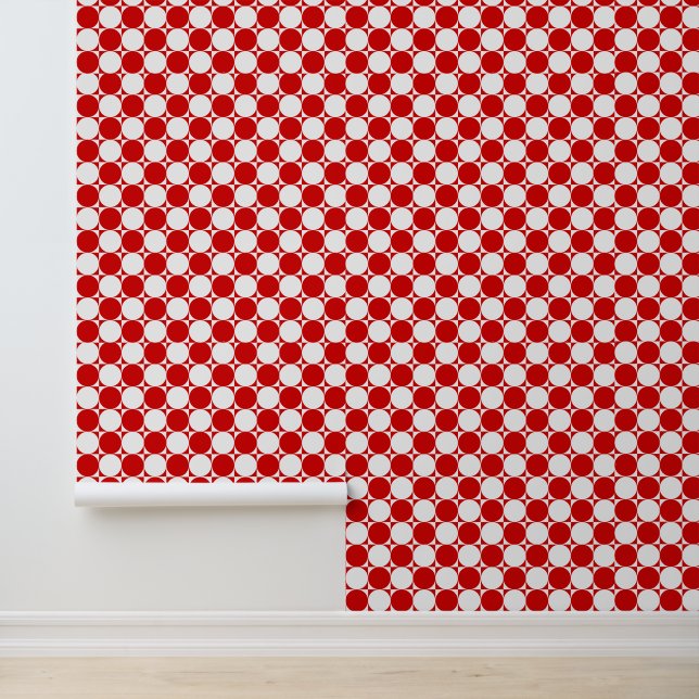 DIY Colours Circle in Square #2 Red White Wallpaper (Application)