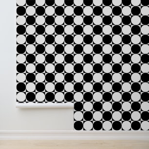 DIY Colours Circle in Square Black White Wallpaper