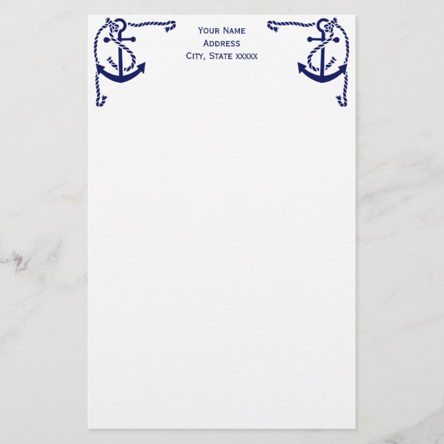 DIY Colours Corner Anchor with Rope Stationery (Front)