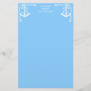 DIY Colours Corner Anchor with Rope White Sky Blue Stationery