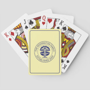 DIY Colours Deer Under Tree Family Name Dt Estab’d Playing Cards