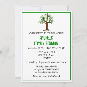 DIY Colours Family Tree Family Reunion Invitation