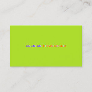 DIY colours+fonts business card/neon lime Business Card