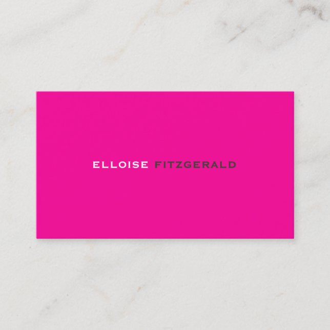 DIY colours+fonts /hot pink/mandarin orange Business Card (Front)