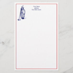 DIY Colours Golf Bag Golf Clubs Blue Red Stationery