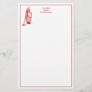 DIY Colours Golf Bag Golf Clubs Red Stationery