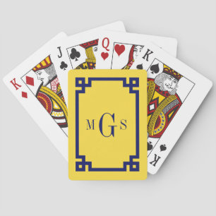 DIY Colours Greek Key #2 Frame Monogram Yellow Nav Playing Cards