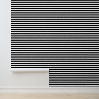 DIY Colours Horizontal Stripes Black White Wallpaper