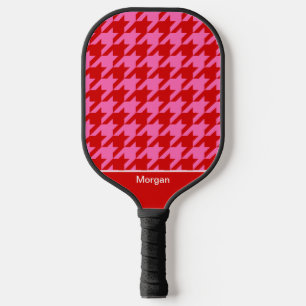 DIY Colours Houndstooth SV Red Hot Pink Pickleball Paddle