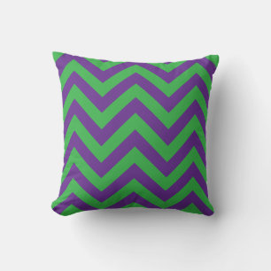 DIY Colours Kelly Green Purple Large Chevron ZigZa Cushion