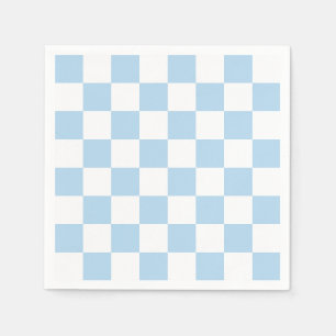 DIY Colours - Light Blue and White Chequered Patte Napkin