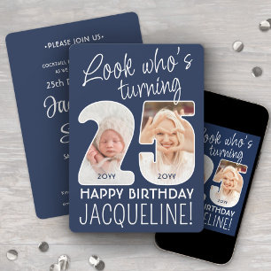 DIY Colours • Look Who's 25 Birthday Party 2 Photo Invitation