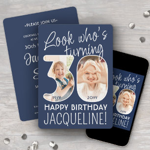 DIY Colours • Look Who's 30 Birthday Party 2 Photo Invitation