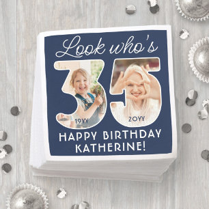 DIY Colours • Look Who's 35 Birthday Party 2 Photo Napkin