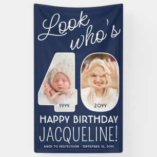DIY Colours • Look Who's 40 Birthday Party 2 Photo Banner
