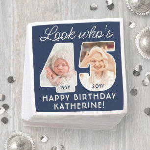 DIY Colours • Look Who's 45 Birthday Party 2 Photo Napkin