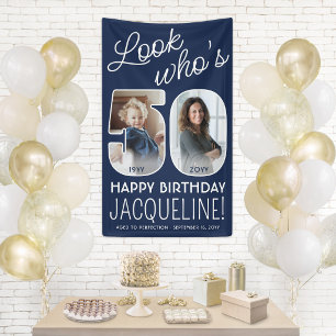 DIY Colours • Look Who's 50 Birthday Party 2 Photo Banner