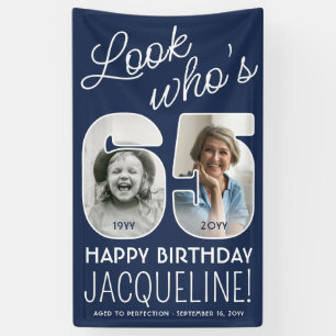 DIY Colours • Look Who's 65 Birthday Party 2 Photo Banner
