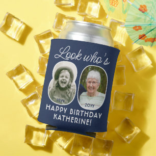 DIY Colours • Look Who's 80 Birthday Party 2 Photo Can Cooler