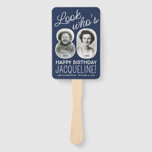 DIY Colours • Look Who's 80 Happy Birthday 4 Photo Hand Fan