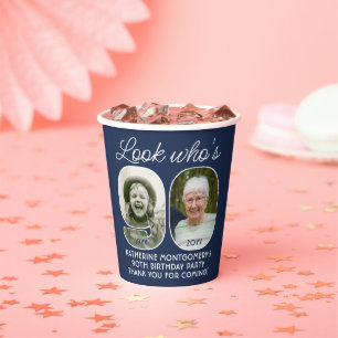DIY Colours • Look Who's 90 Birthday Party 2 Photo Paper Cups