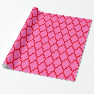 DIY Colours Moroccan Quatrefoil #4 SV Red Hot Pink Wrapping Paper