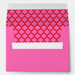 DIY Colours Moroccan Quatrefoil #5 Hot Pink Red Envelope