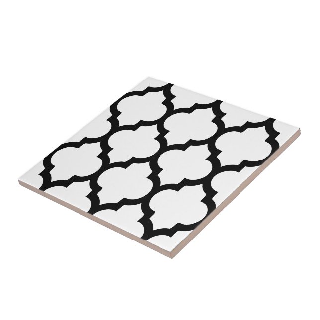 DIY Colours Moroccan Quatrefoil Pattern #5 LG Blac Tile (Side)