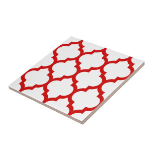 DIY Colours Moroccan Quatrefoil Pattern #5 LG Red Tile