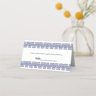 DIY Colours Navy Blue Greek Key Meander Border #5W Place Card