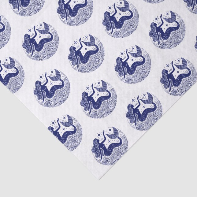 DIY Colours Sultry Mermaid in Waves Blue Tissue Paper (Detail)