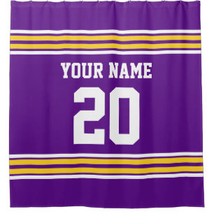 DIY Colours Team Jersey Stripes Purple Gold SV Shower Curtain