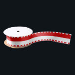 DIY Colours Two Stripes White Red, Rectg Border Satin Ribbon<br><div class="desc">Choose Your Own Colours Background and Stripes Pattern; Initial Colours: White Background and Red Stripe Overlay, Red Rectangles border on one side, White on the other ========= You can change the background and pattern colours and / or customise this with your own text and / or images to make this...</div>