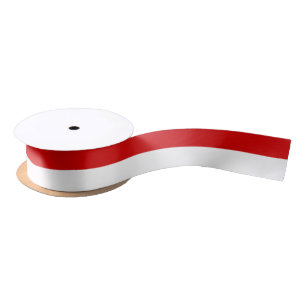 DIY Colours Two Stripes White Red Satin Ribbon