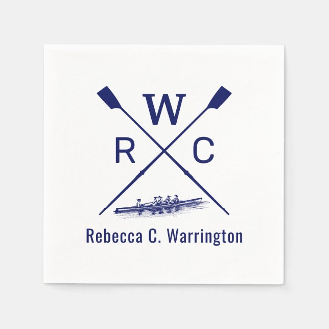DIY Colours Women Rowing Crew Blades Boat Initial  Napkin (Front)