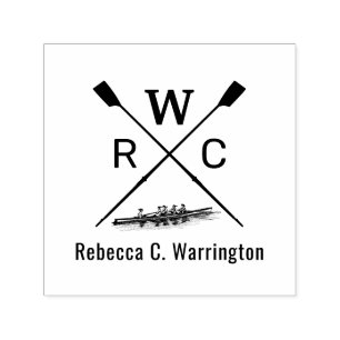 DIY Colours Women Rowing Crew Blades Boat Initial Self-inking Stamp