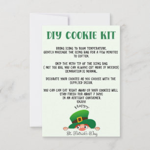 DIY COOKIE KIT INSTRUCTIONS, ST PATRICKS DAY THANK YOU CARD