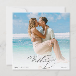 *~* DIY Couple PHOTO  RSVP QR  AR6 Wedding Invitation