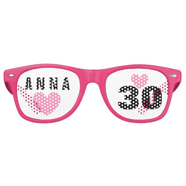 DIY Create Your Own 30th BIRTHDAY or ANY YEAR A62C Retro Sunglasses (Front)
