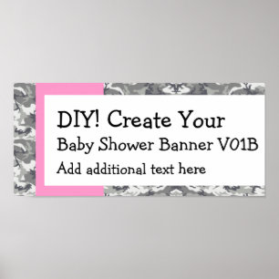 DIY Create Your Own Baby Shower Banner CAMO Poster