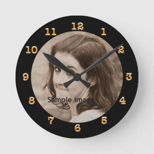 DIY Create Your Own Black   Personalised Photo Round Clock