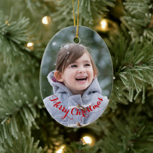 DIY Create Your Own Oval Photo Holiday Christmas Ceramic Tree Decoration