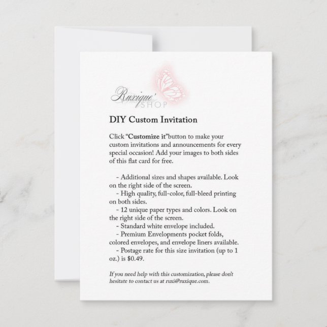 DIY Custom 4.25x5.5 RSVP Thank You Card Printable (Front)