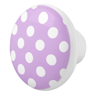 DIY Custom Colour Polka Dots A02 PURPLE Ceramic Knob