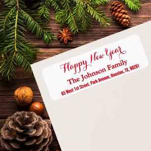 DIY Custom Elegant Happy New Year Return Address